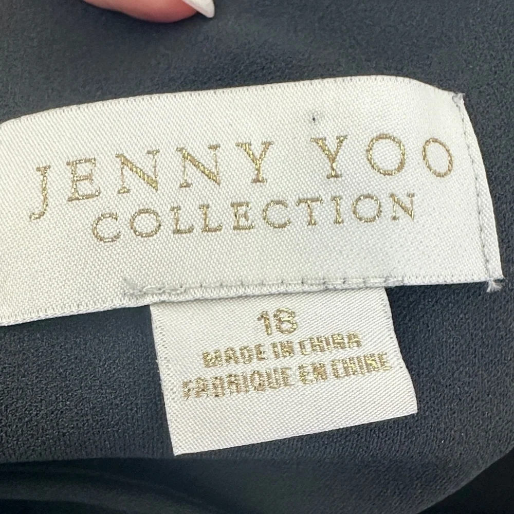 Jenny Yoo Jenner Crepe Square Neck Fit Flare Formal Evening Dress 18
